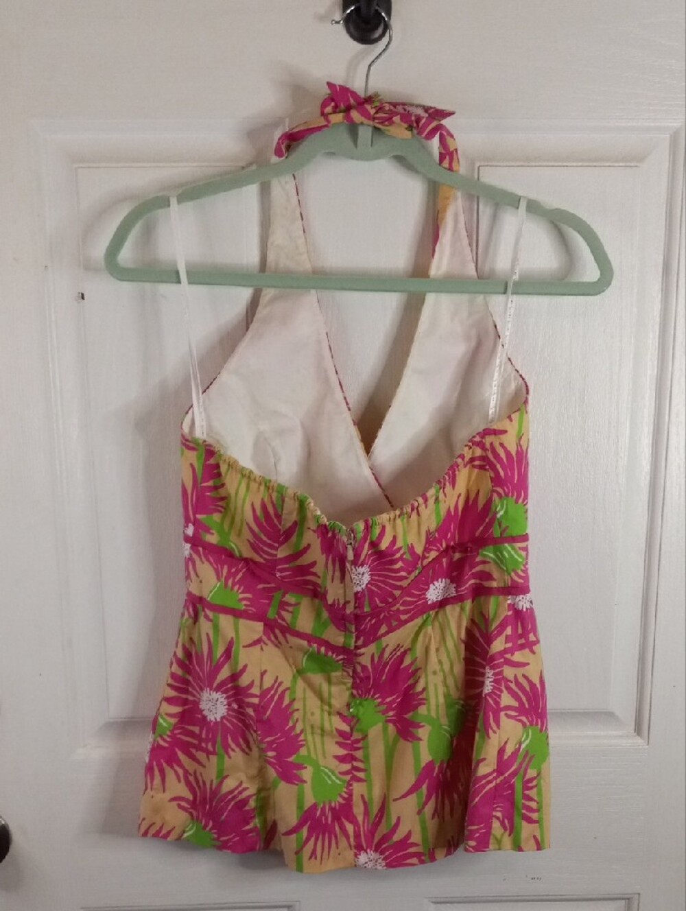 Lilly Pulitzer Pink floral Halter Top size 4 - Picture 3 of 8